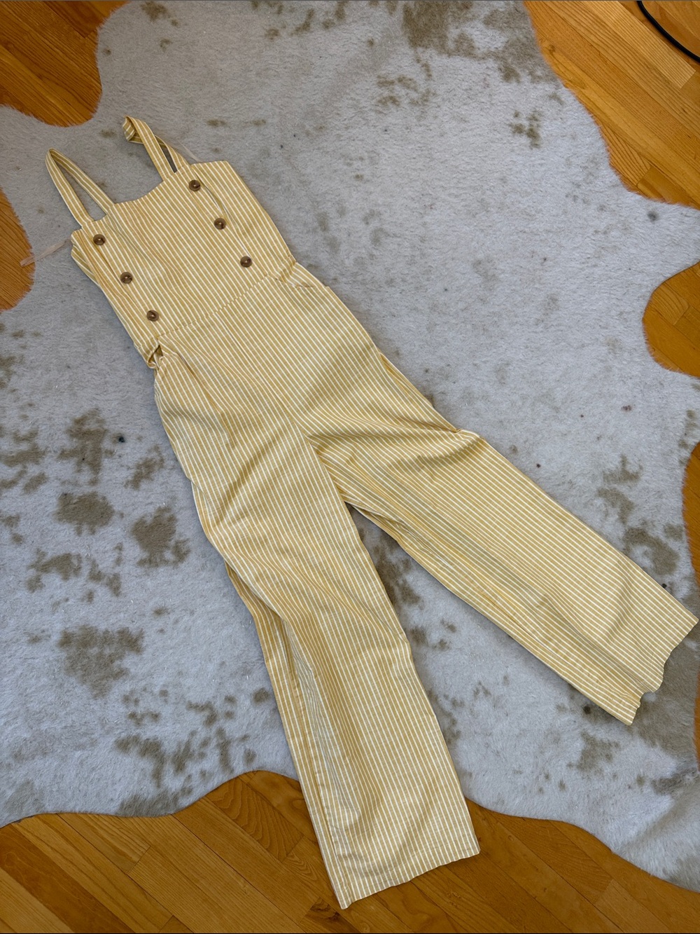 Copper Key Yellow Striped Women's Overalls Jeans